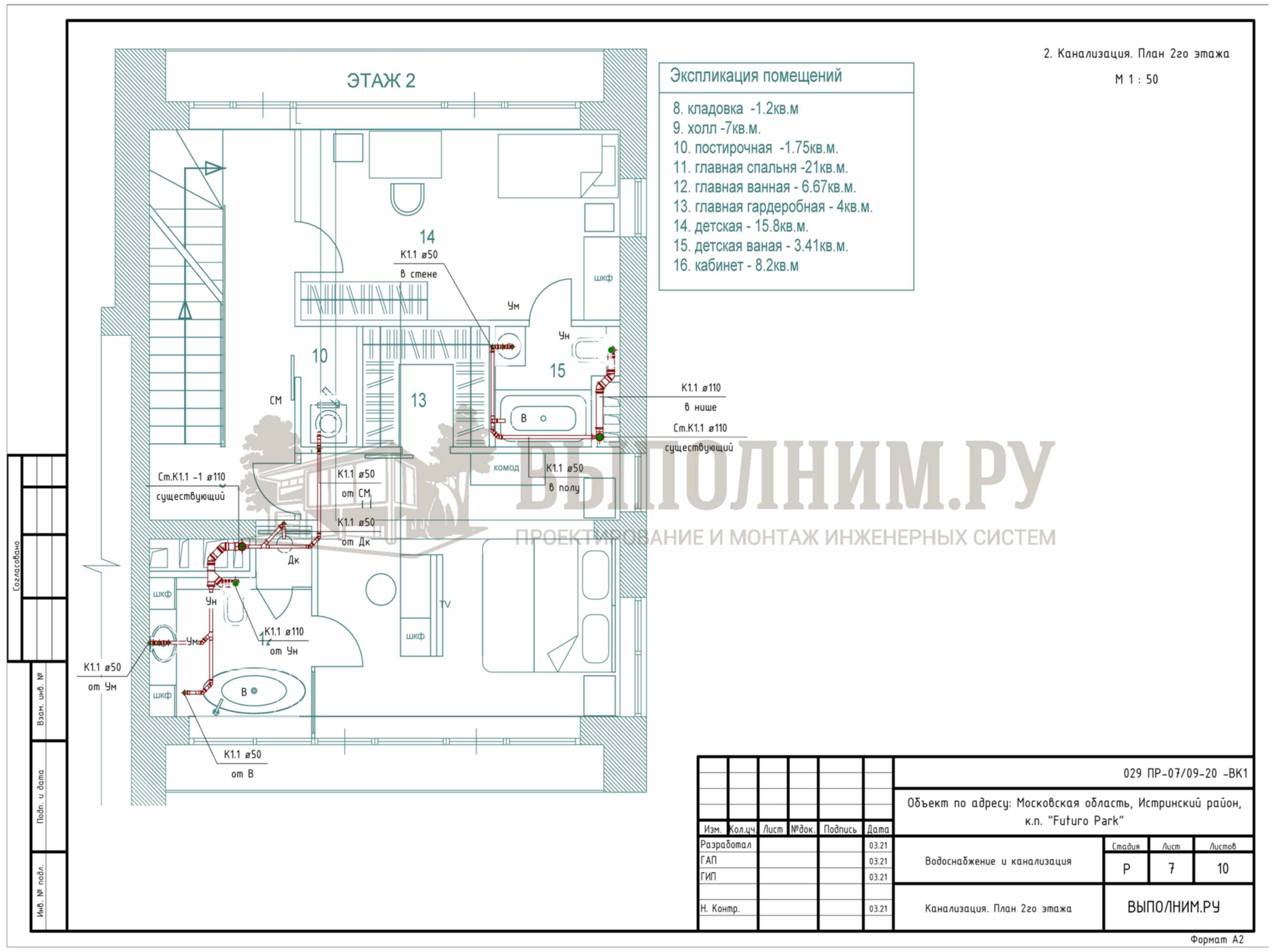 ВЫПОЛНИМ.РУ | Проект отопления для таунхауса 190 м²